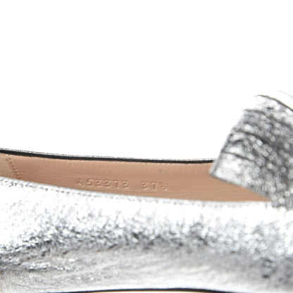 Gucci Galassia GG Marmont Fringe Flats 37.5 Argento 9 of 10