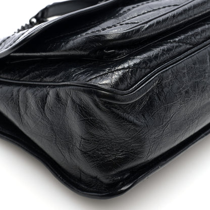 Saint Laurent Crinkled Calfskin Matelasse Monogram Medium Niki Chain Satchel Black 8 of 9