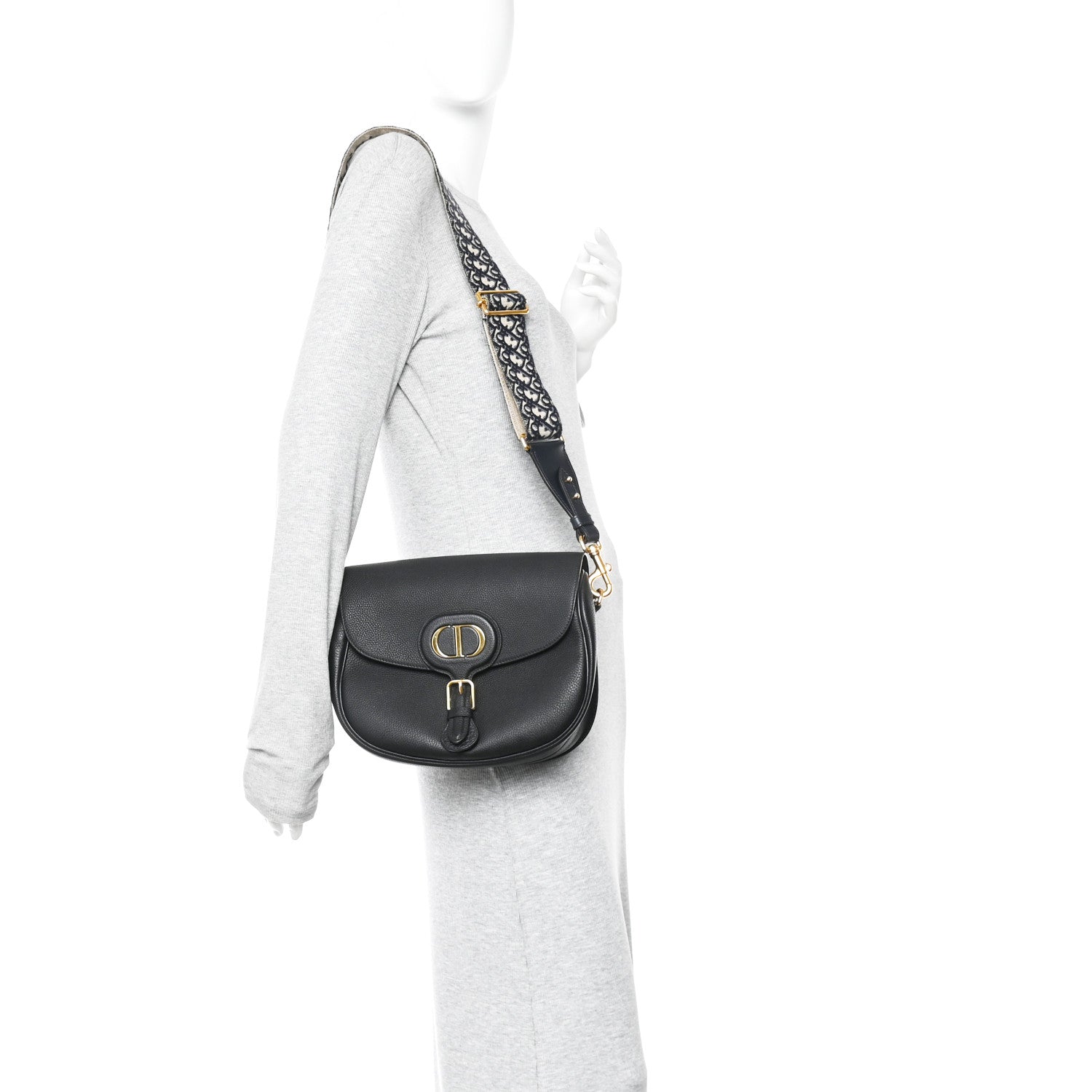 Christian Dior Grained Calfskin Large Bobby Flap Black 2 of 14