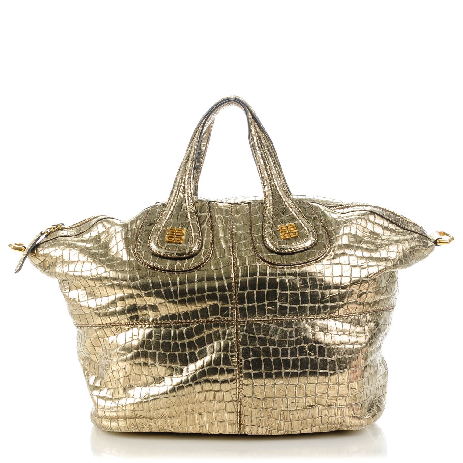 Givenchy Calfskin Crocodile Embossed Medium Nightingale Gold 1 of 9
