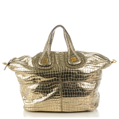 Givenchy Calfskin Crocodile Embossed Medium Nightingale Gold 1 of 9