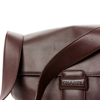 Chanel Lambskin Logo Messenger Flap Brown 14 of 16