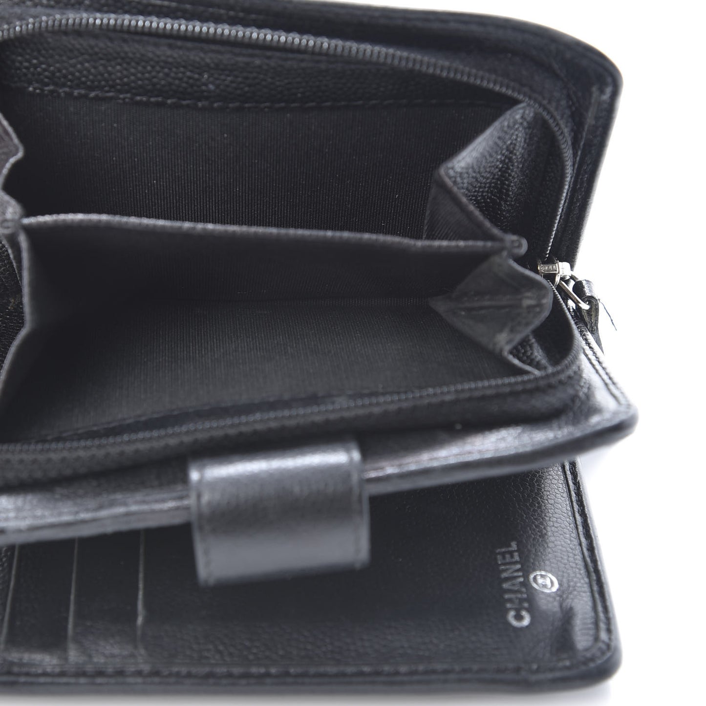 Caviar Sevruga French Compact Wallet Black