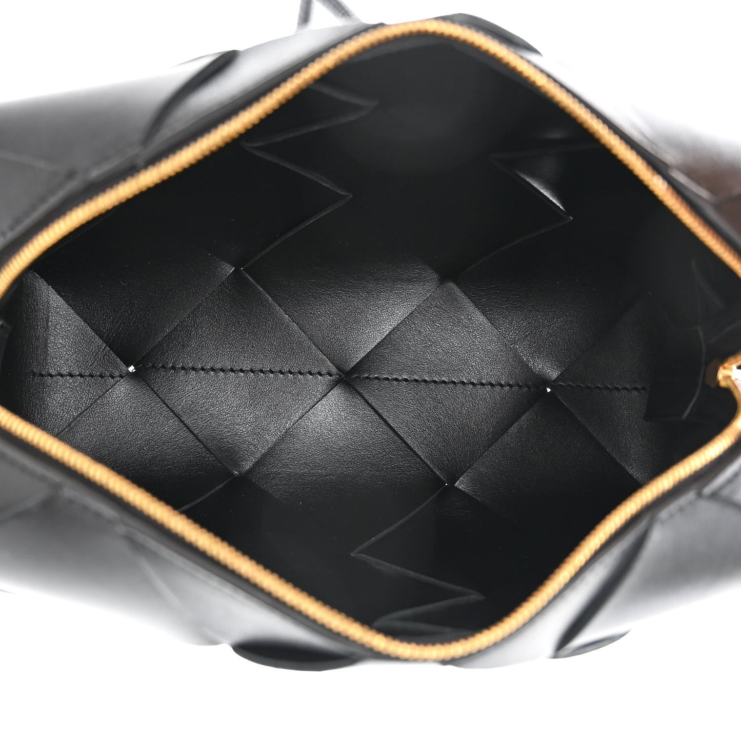 Lambskin Maxi Intrecciato Small Cassette Camera Bag Black