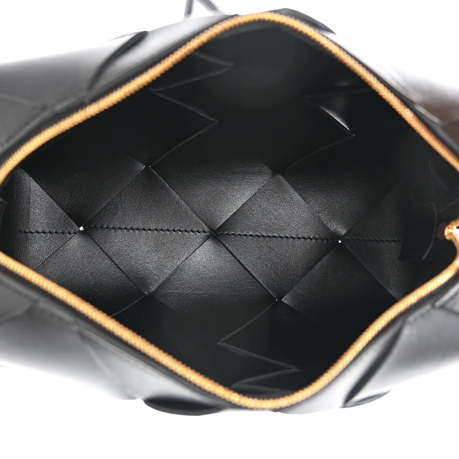 Bottega Veneta Lambskin Maxi Intrecciato Small Cassette Camera Bag Black 5 of 9