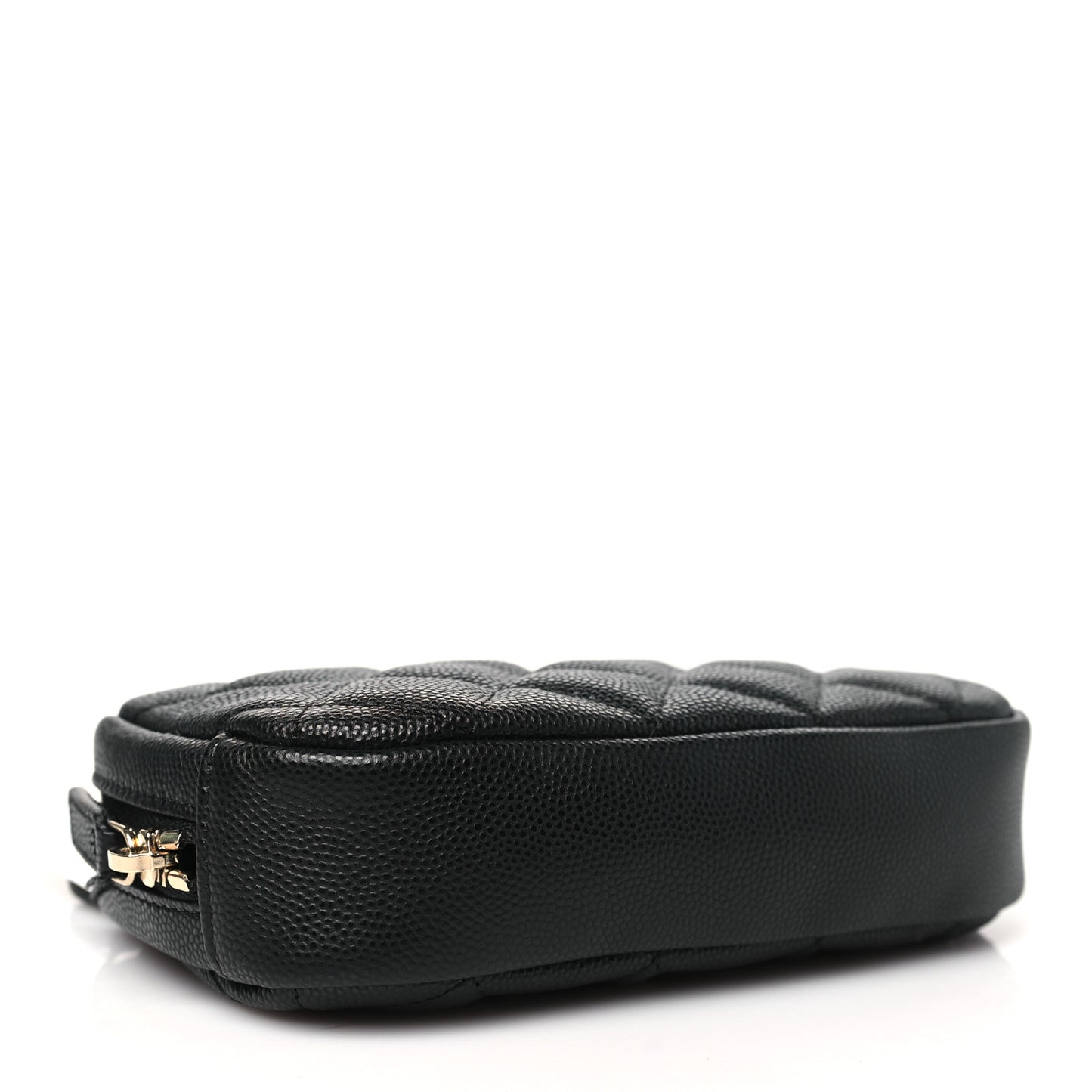 Caviar Quilted Small Curvy Pouch Cosmetic Case Black