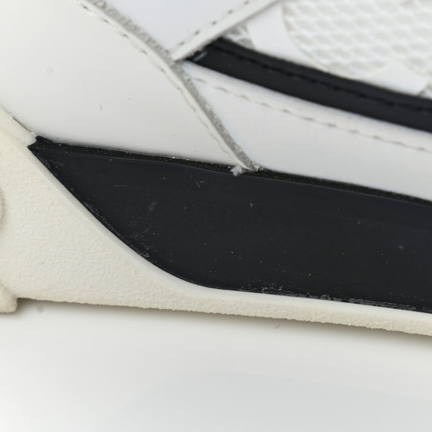 Calfskin Mesh Lycra Womens Logo Sneakers 39.5 White