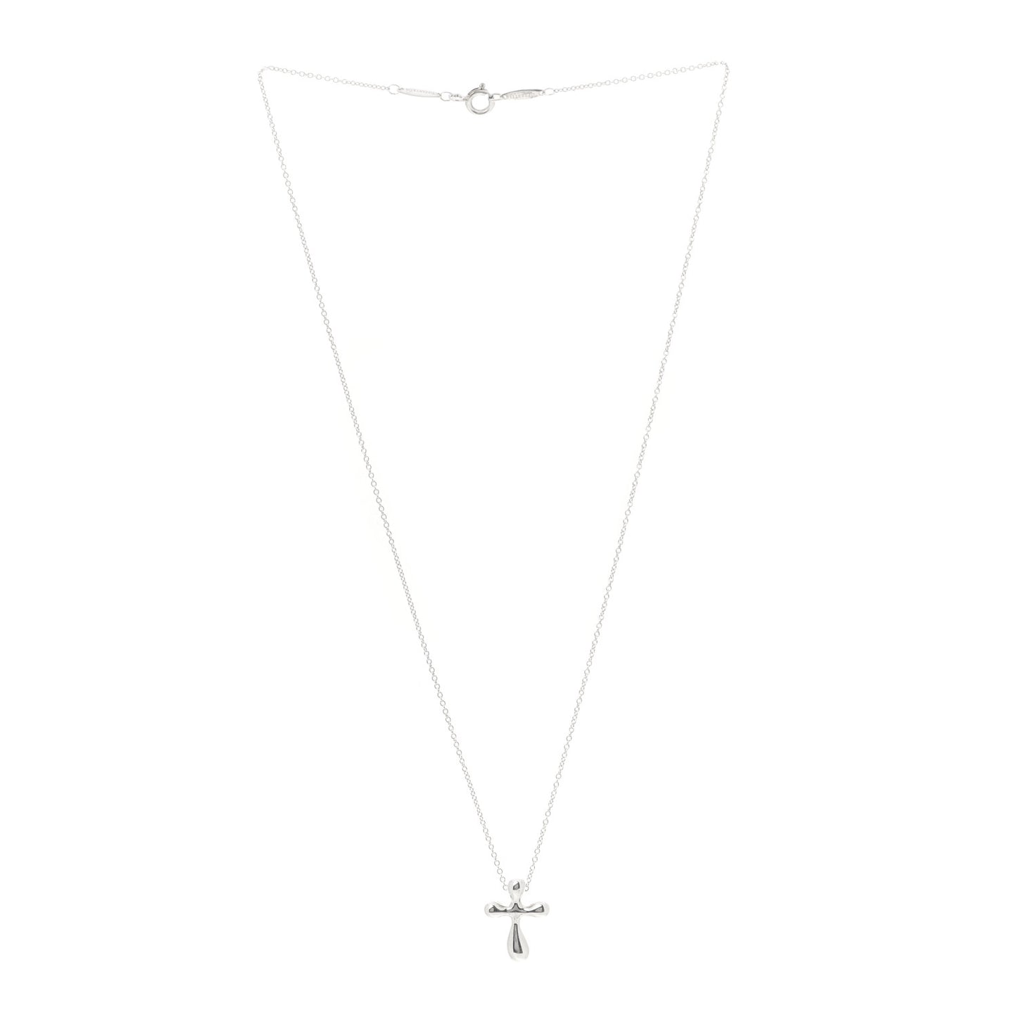 Sterling Silver 16mm Elsa Peretti Cross Pendant Necklace