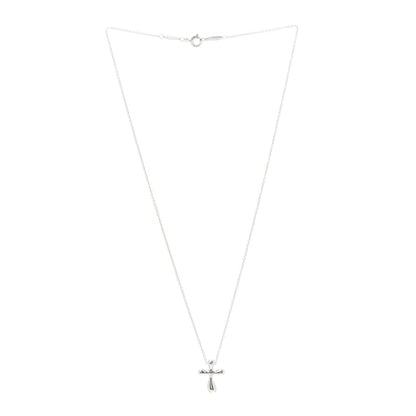 Tiffany Sterling Silver 16mm Elsa Peretti Cross Pendant Necklace 3 of 6