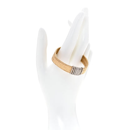 Roberto Coin 18K Yellow Gold Diamond Wide Silk Mesh Bracelet 2 of 5