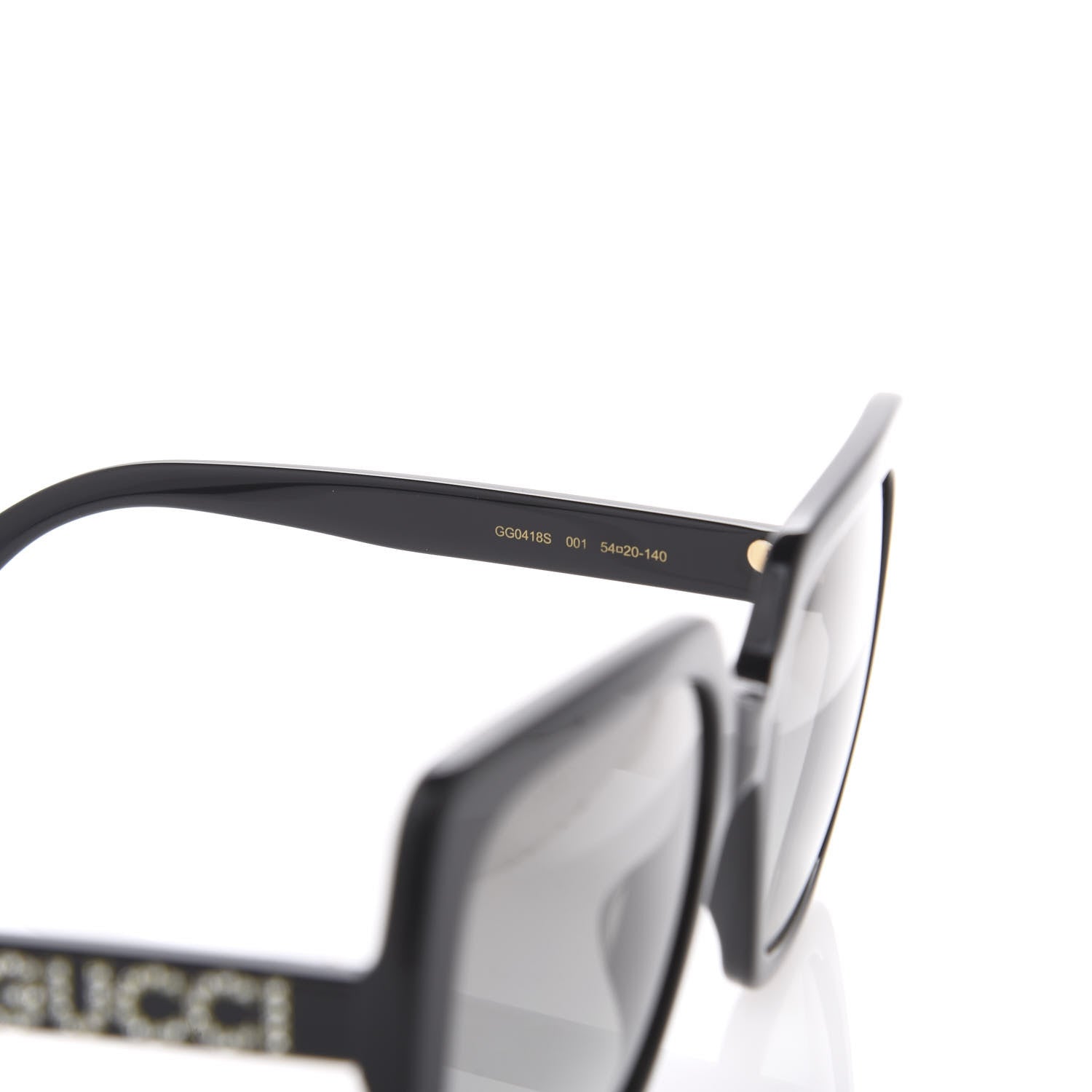 Gucci Crystal Square Frame GG Sunglasses GG0418S Black 5 of 8