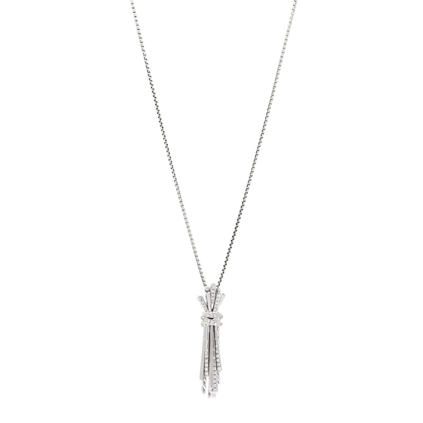 Sterling Silver Diamond Angelika Flair Pave Pendant Necklace