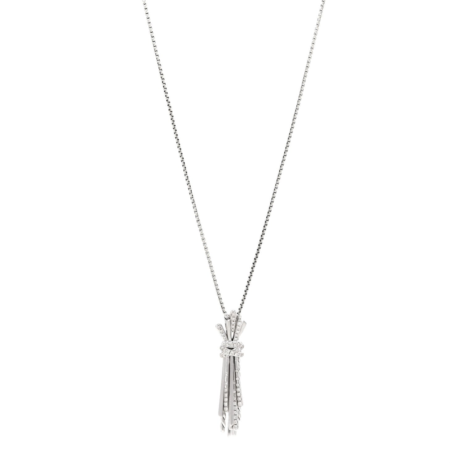 David Yurman Sterling Silver Diamond Angelika Flair Pave Pendant Necklace 1 of 4