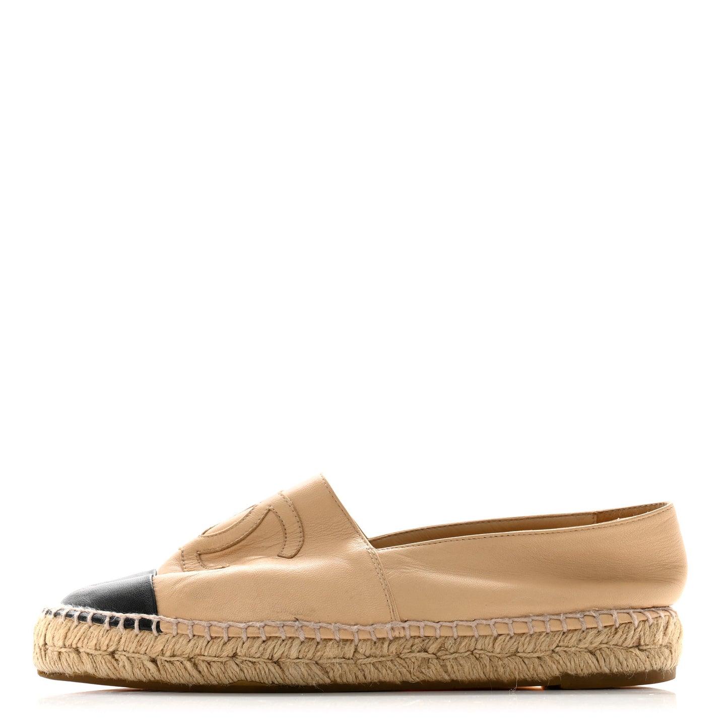 Lambskin CC Espadrilles 39 Beige Black