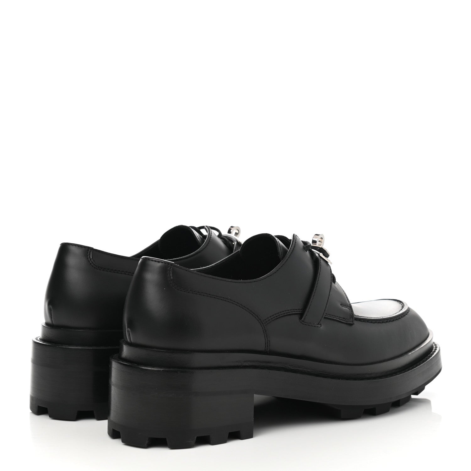 Hermes Glossed Calfskin First Oxford 37.5 Black 4 of 9