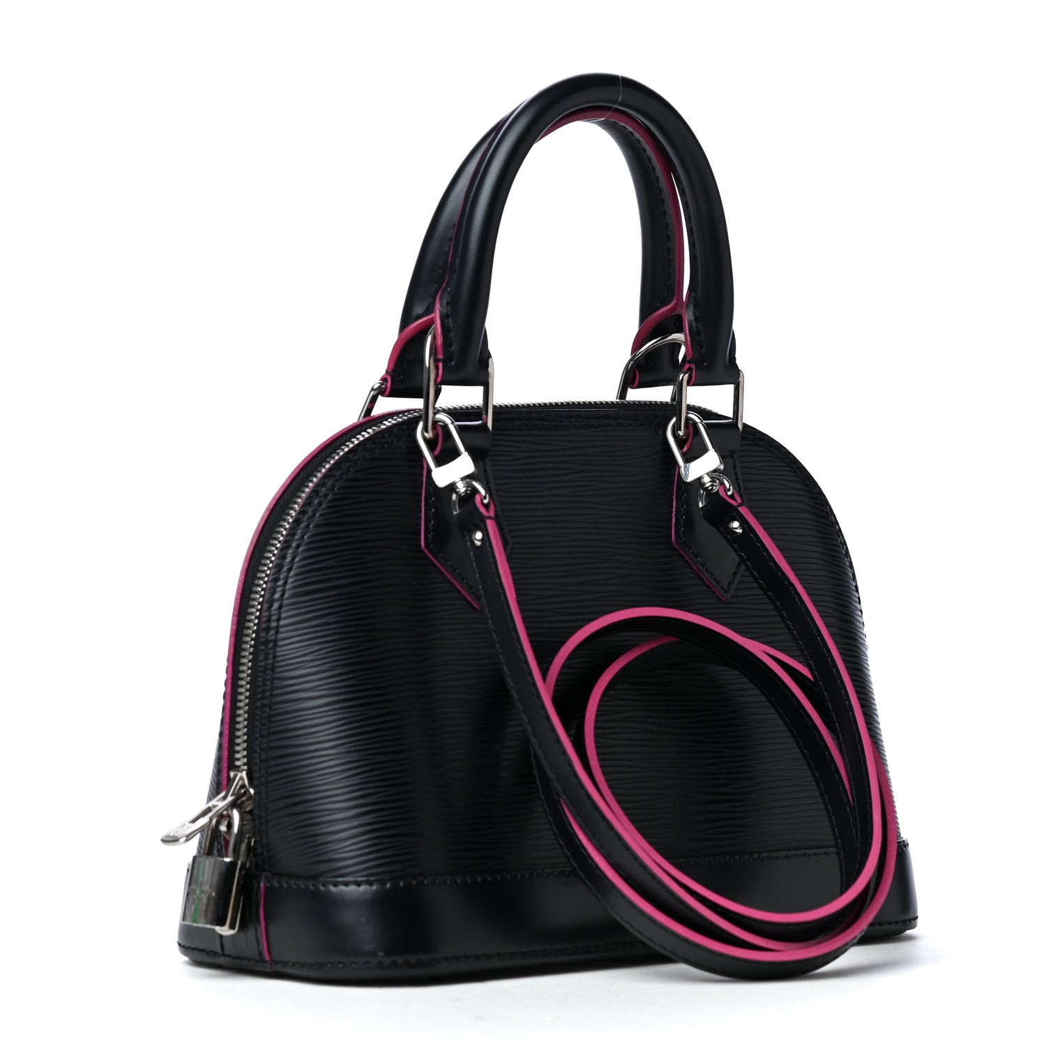 Louis Vuitton Epi Alma BB Black Hot Pink 4 of 12
