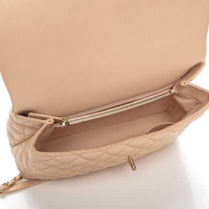 Chanel Caviar Quilted Medium Coco Handle Flap Light Beige 5 of 7