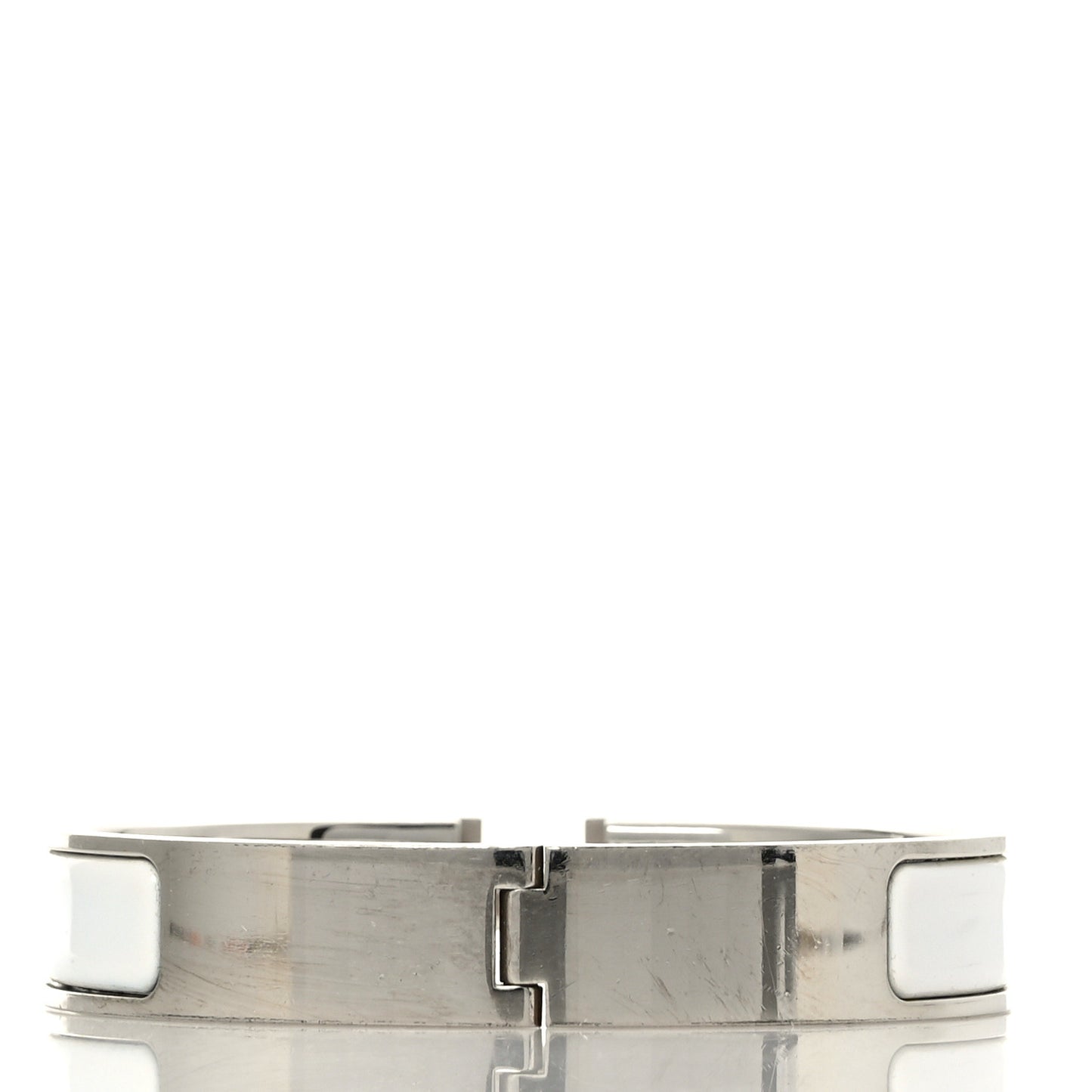 Enamel Narrow Clic Clac H Bracelet GM White