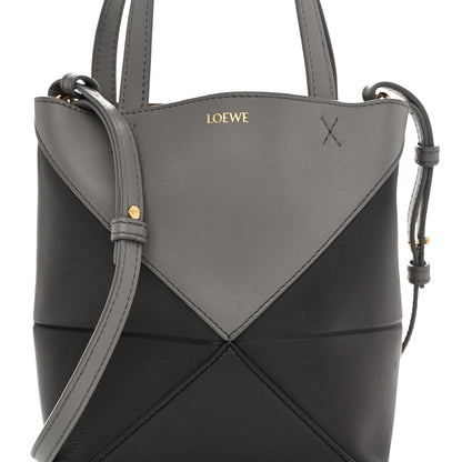 Loewe Shiny Calfskin Mini Puzzle Fold Tote Pearl Grey Dark Grey 8 of 10