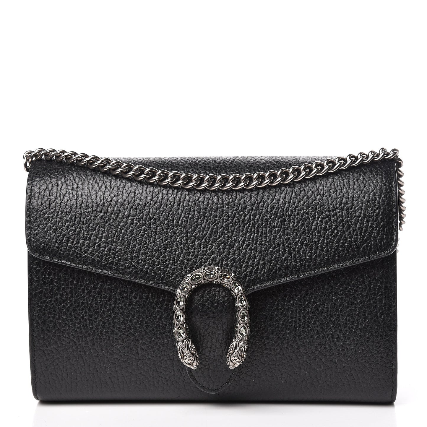 Calfskin Mini Dionysus Chain Wallet Black