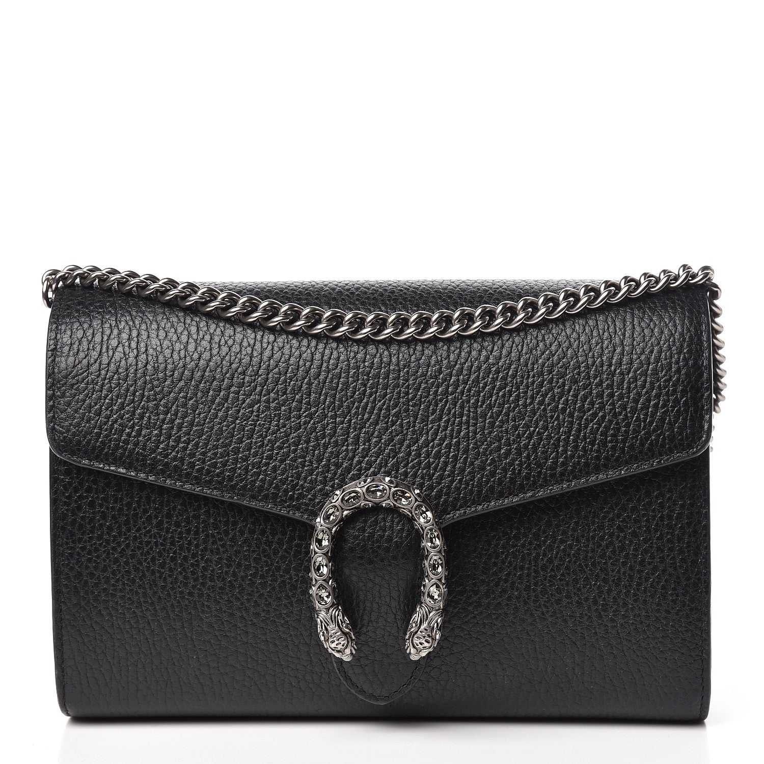 Gucci Calfskin Mini Dionysus Chain Wallet Black 1 of 15