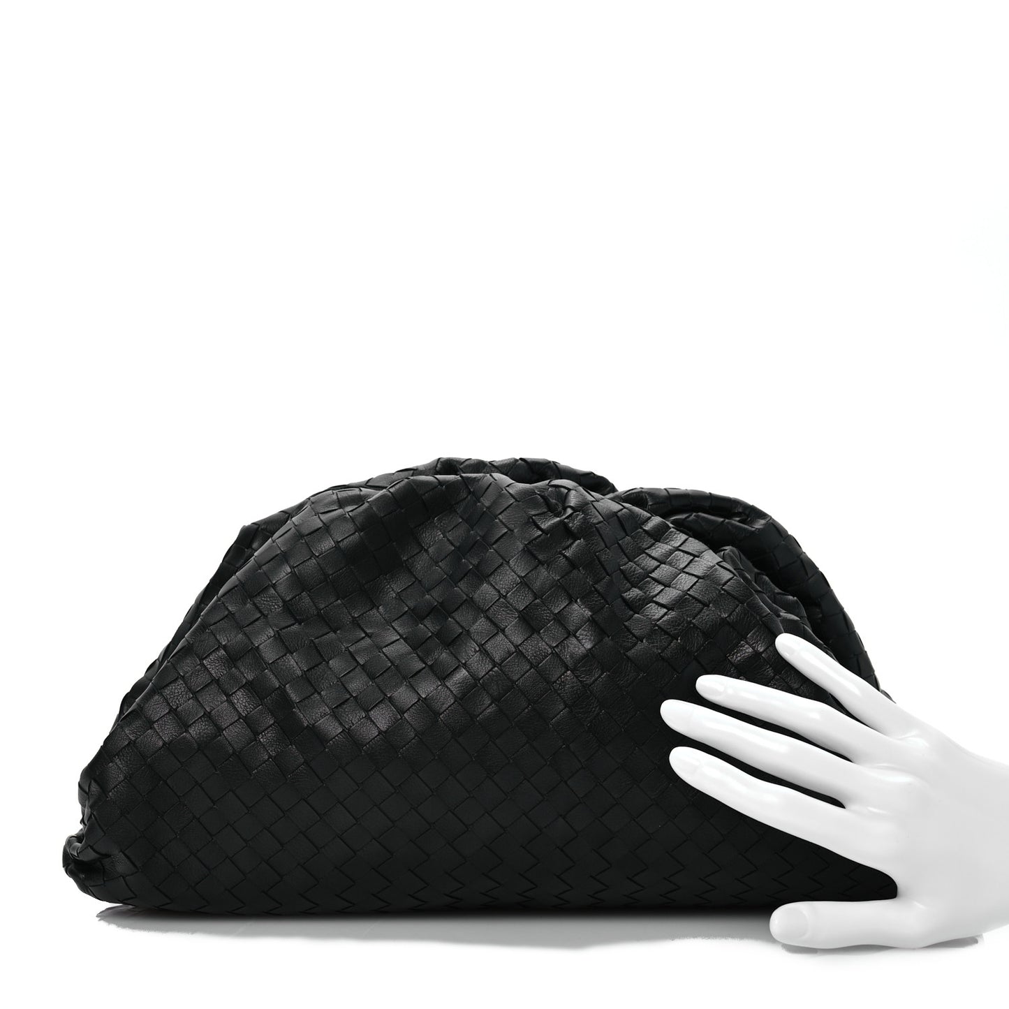Nappa Maxi Intreccio The Pouch Oversized Clutch Black