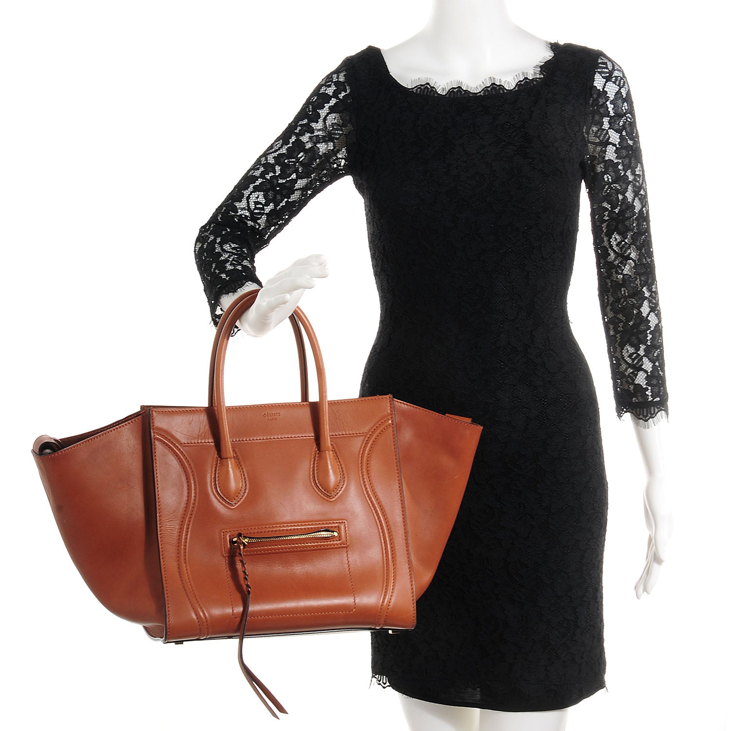 Celine Natural Calfskin Medium Phantom Luggage Tan 2 of 7