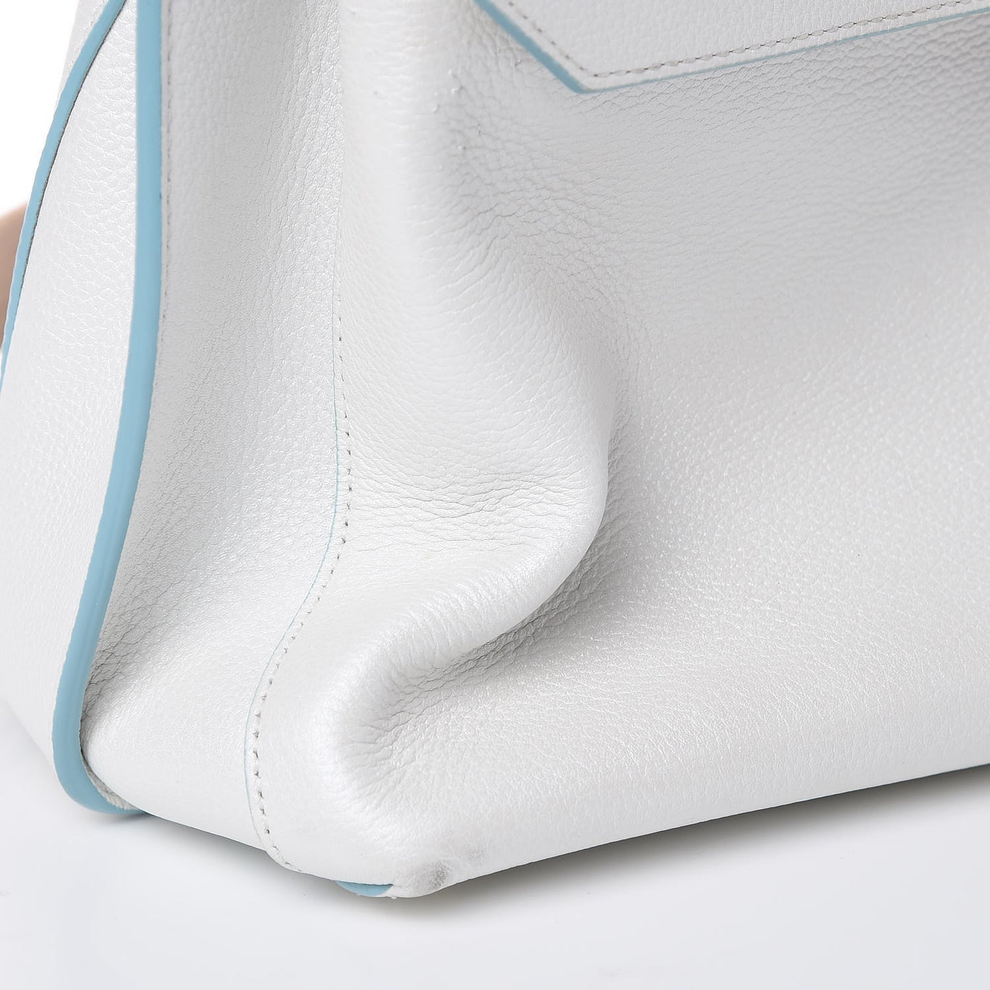 Grained Calfskin Large Milla Convertible Backpack White