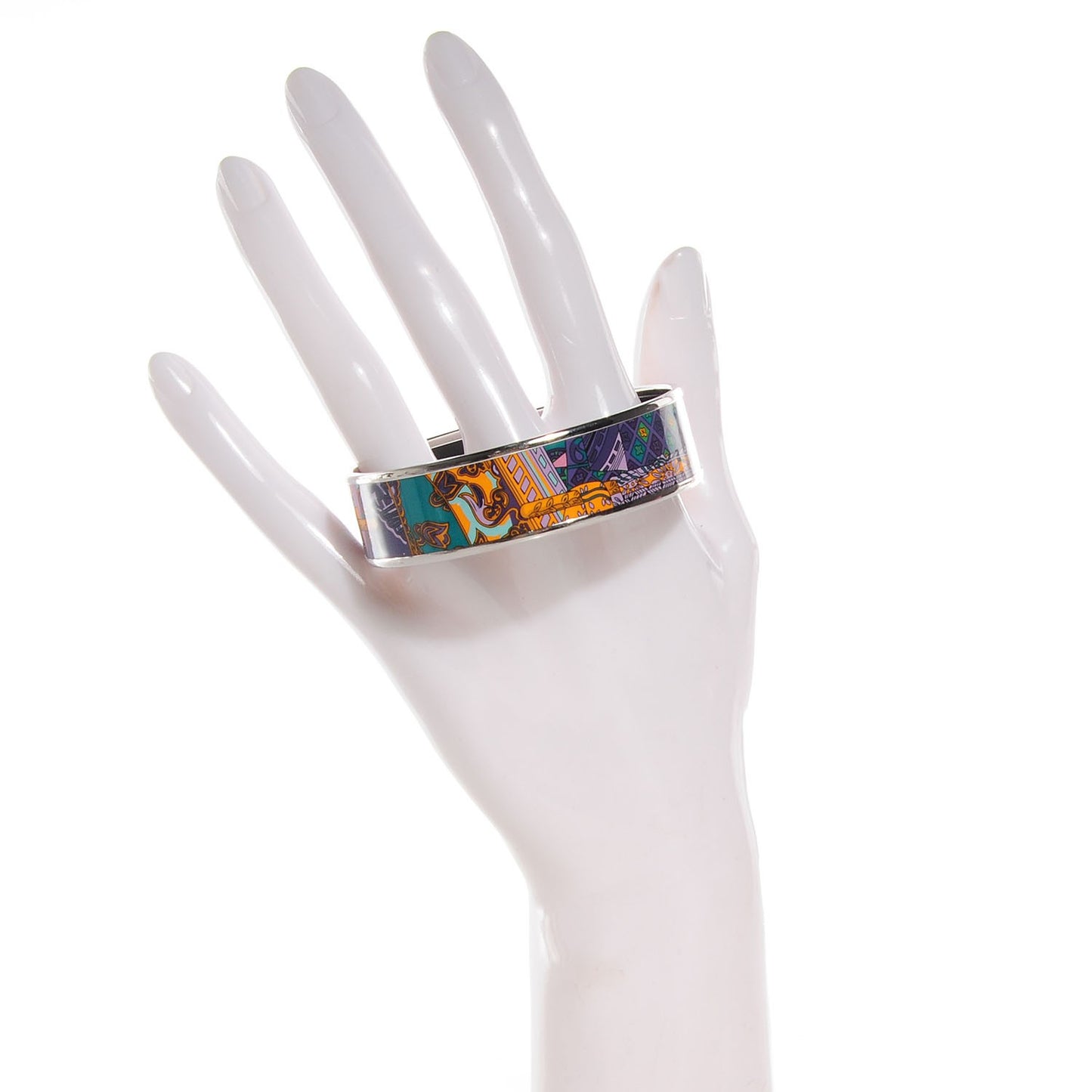 Enamel Printed Voyage en Etoffes Wide Bracelet 70