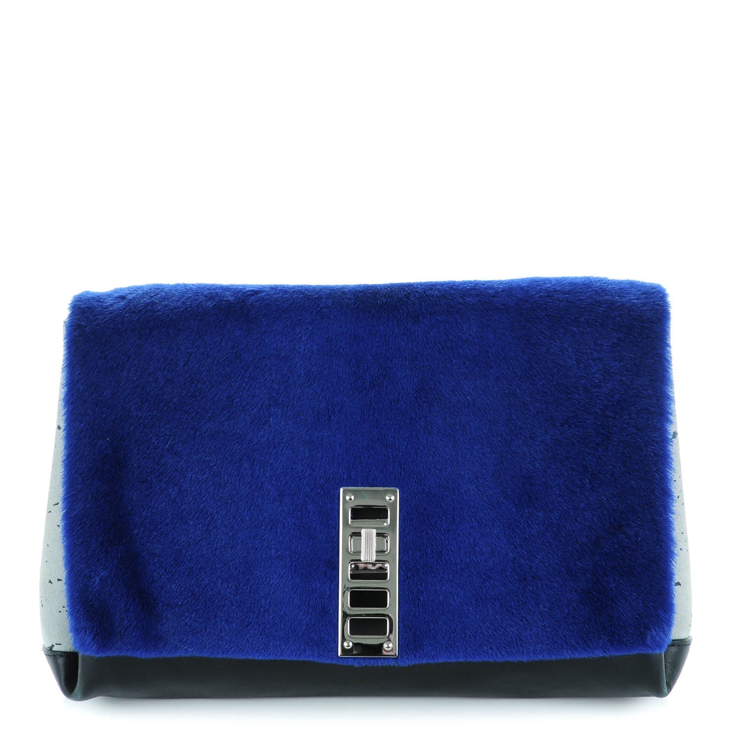 Sheephair Calfskin Suede PS Elliot Clutch Cobalt Black
