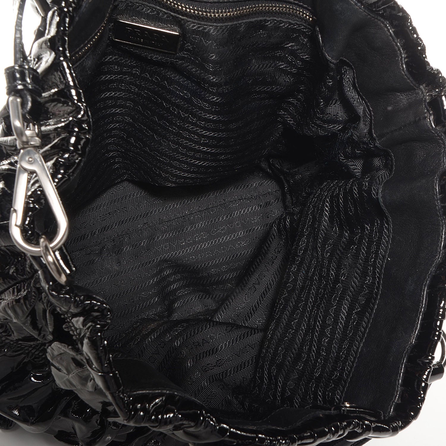 Prada Vernice Gaufre Tote Black 5 of 9