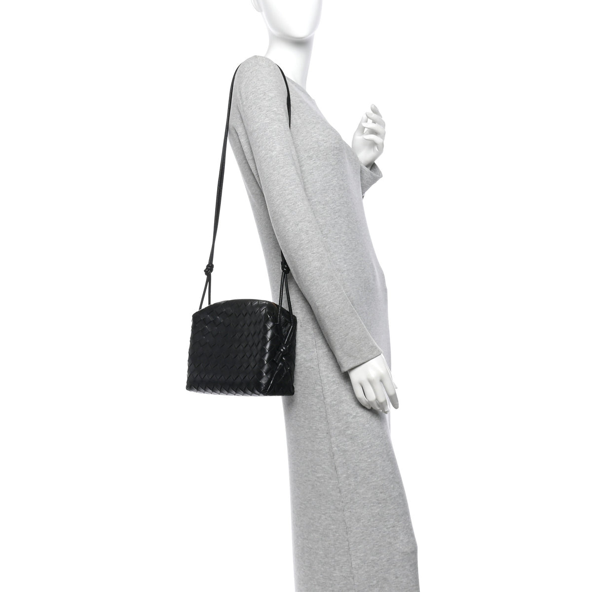 Nappa Intrecciato Small Loop Camera Bag Black
