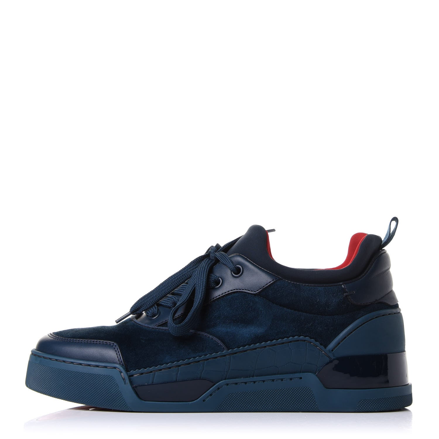 Christian Louboutin Calfskin Neoprene Veau Velours Mens Aurelien Flat Sneakers 40 Quartz 1 of 11