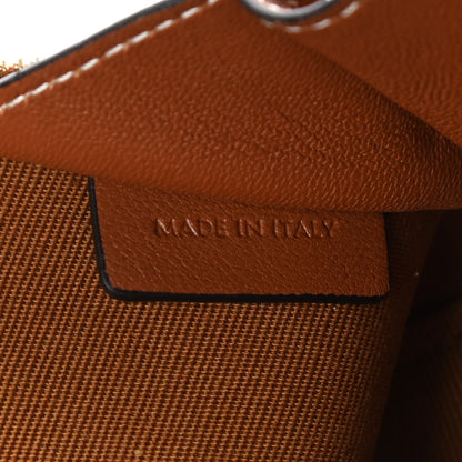 Celine Triomphe Canvas Calfskin Mini Clutch on Chain Tan 8 of 9