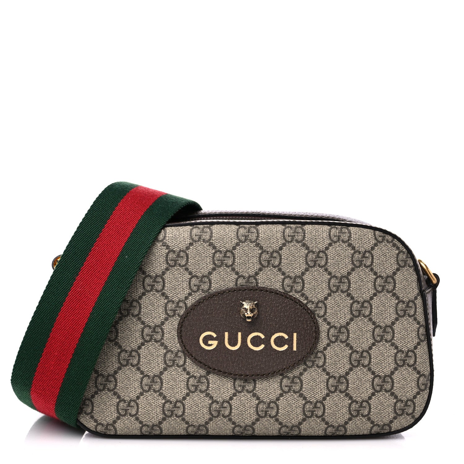 Gucci GG Supreme Monogram Web Neo Vintage Shoulder Bag Beige New Acero Crop 1 of 9