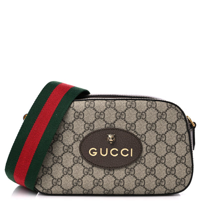 Gucci GG Supreme Monogram Web Neo Vintage Shoulder Bag Beige New Acero Crop 1 of 9