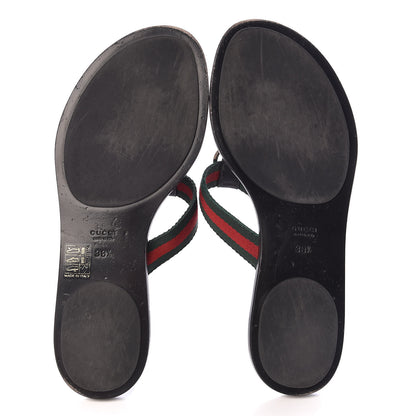 Gucci Nylon Guccissima Web Womens Thong Sandals 38.5 Green Red Black 5 of 11