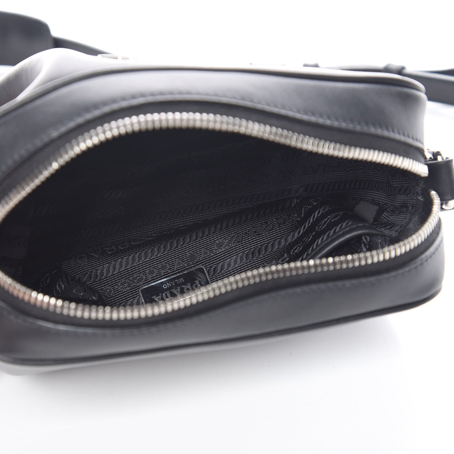 Soft Calfskin Camera Crossbody Bag Black