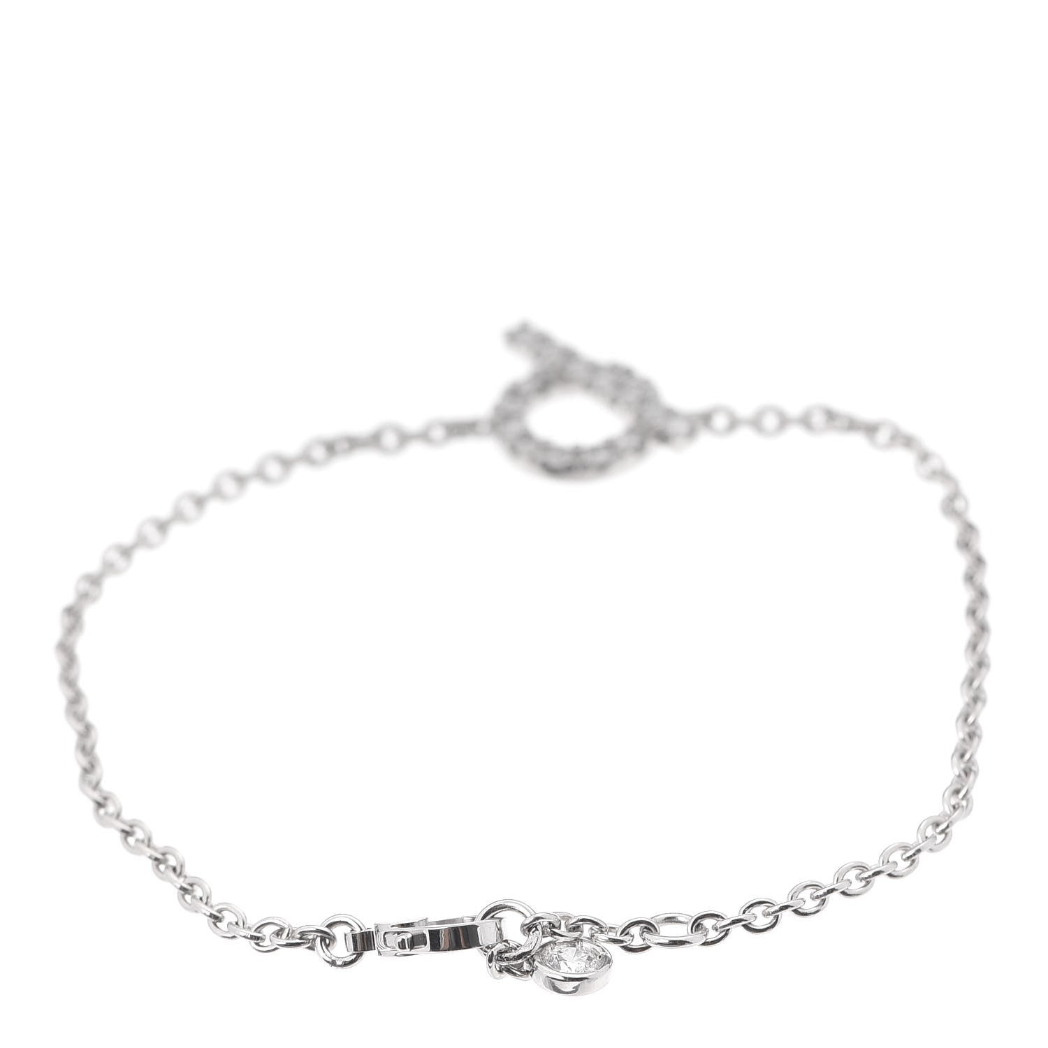 Hermes 18K White Gold Diamond Finesse Bracelet SH 3 of 5