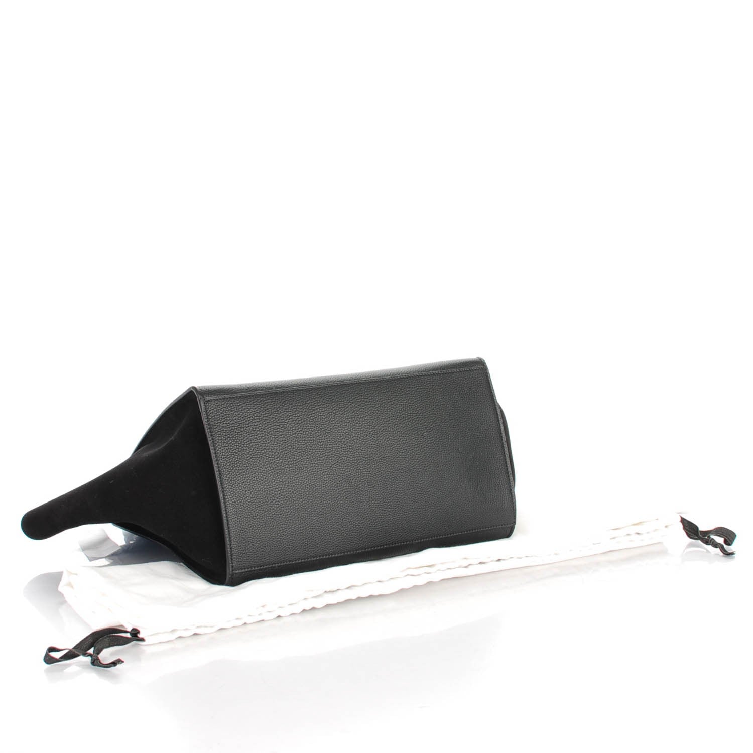 Celine Drummed Calfskin Suede Medium Trapeze Black 4 of 7
