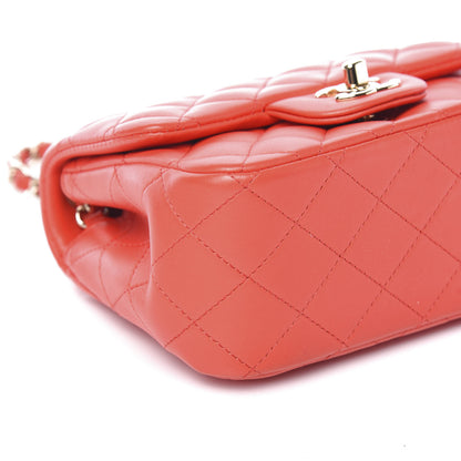 Chanel Lambskin Quilted Mini Square Flap Dark Red 8 of 10