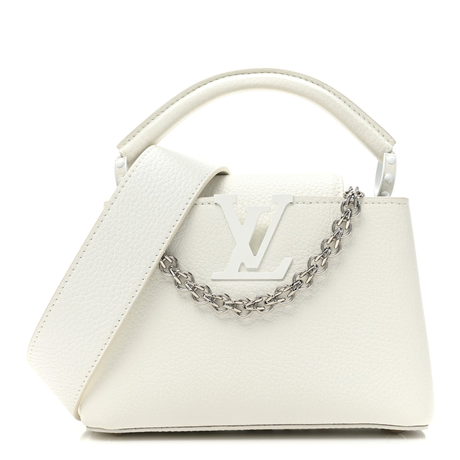Louis Vuitton Taurillon Mini Capucines Monochrome White 1 of 10
