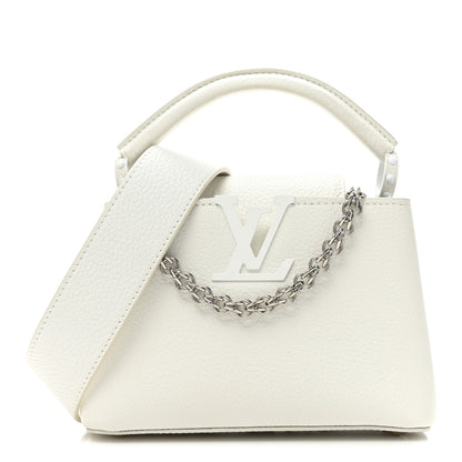 Louis Vuitton Taurillon Mini Capucines Monochrome White 1 of 10