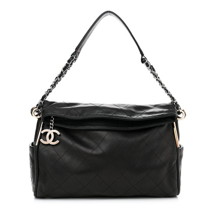 Chanel Lambskin Stitched Medium Ultimate Soft Tote Black 1 of 13