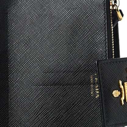 Prada Saffiano Metal Medium Wallet Black 8 of 11