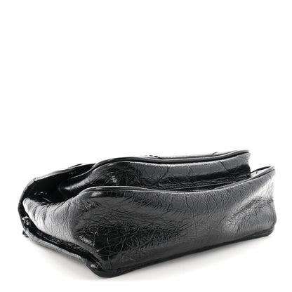Saint Laurent Crinkled Calfskin Matelasse Monogram Baby Niki Chain Satchel Black 4 of 10