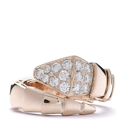 Bulgari 18K Rose Gold Diamond Serpenti Viper Ring S 1 of 3