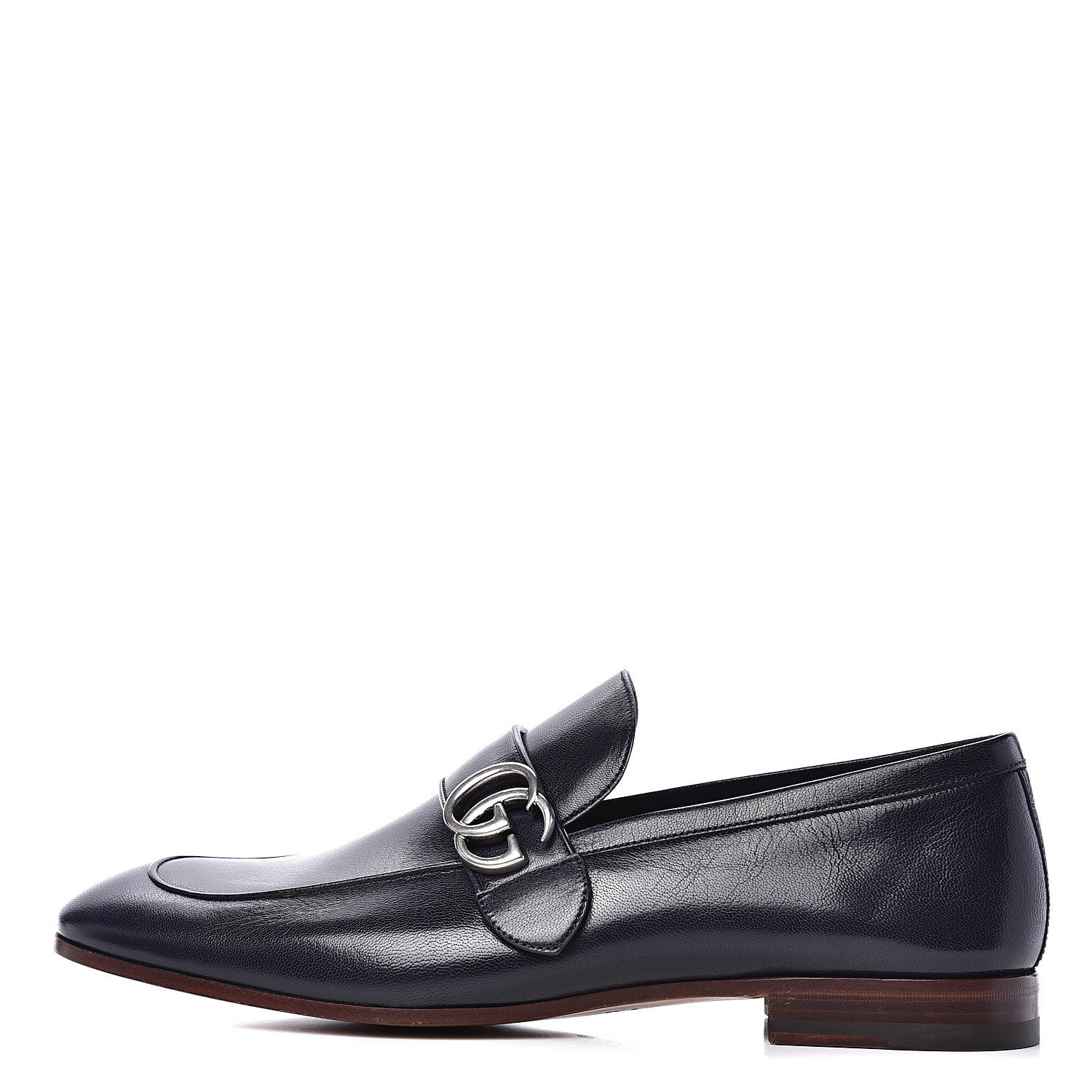 Gucci Goatskin Mens GG Loafers 10 Blue 1 of 9