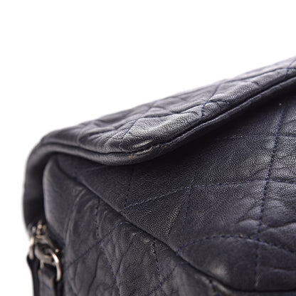 Chanel Sheepskin Quilted Jumbo Easy Flap Navy Blue 16 of 18