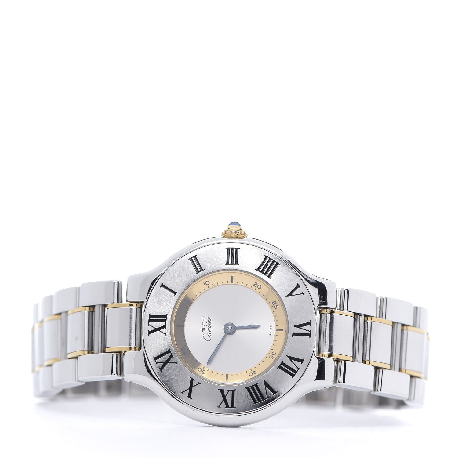 Cartier Stainless Steel 18K Yellow Gold 31mm Must De 21 Quartz Watch 3 of 6